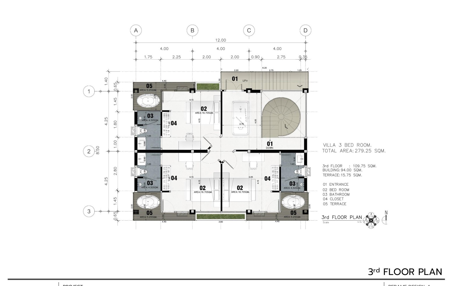 3rd floor plan - bedrooms