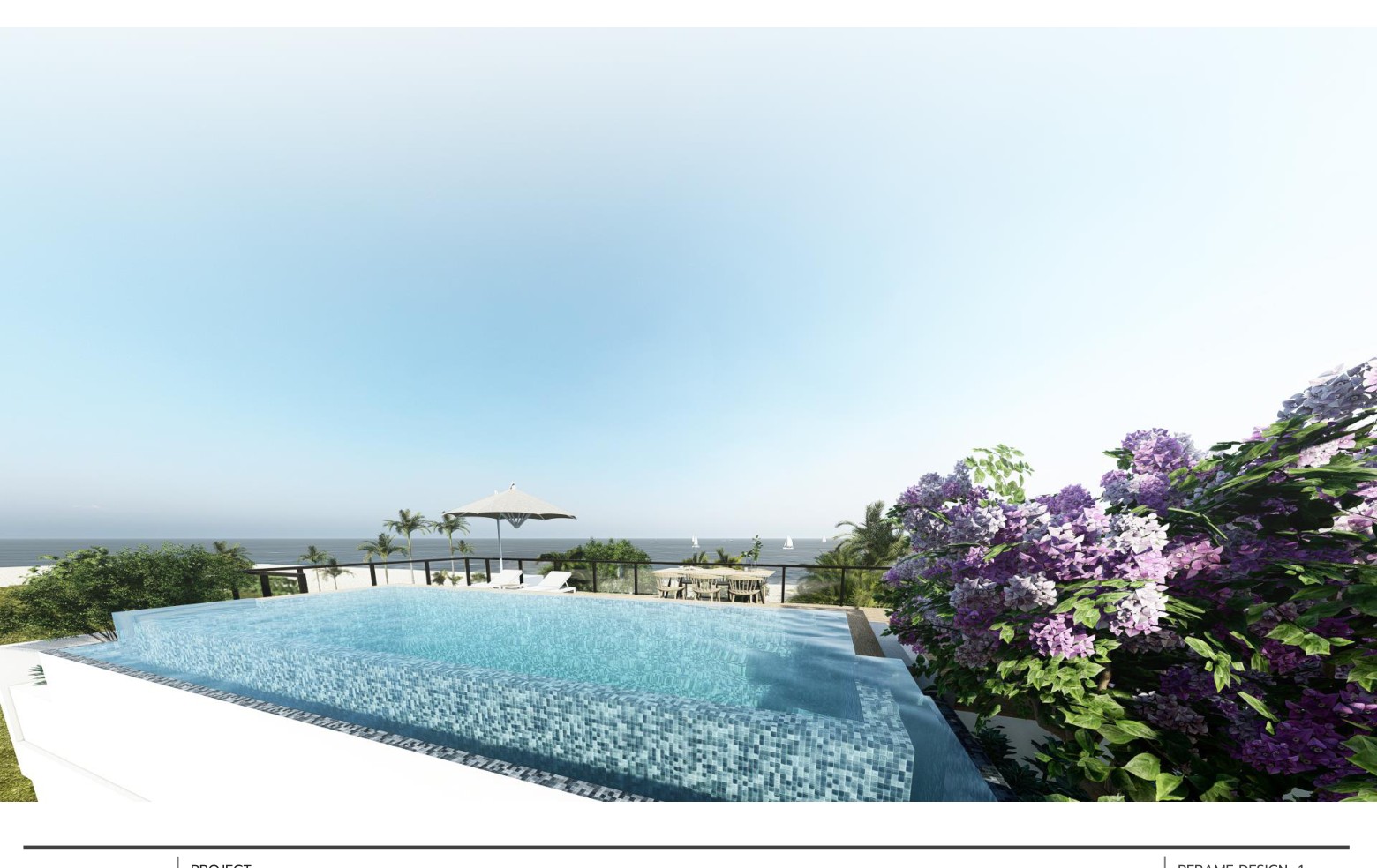 Rooftop infinity pool with ocean view