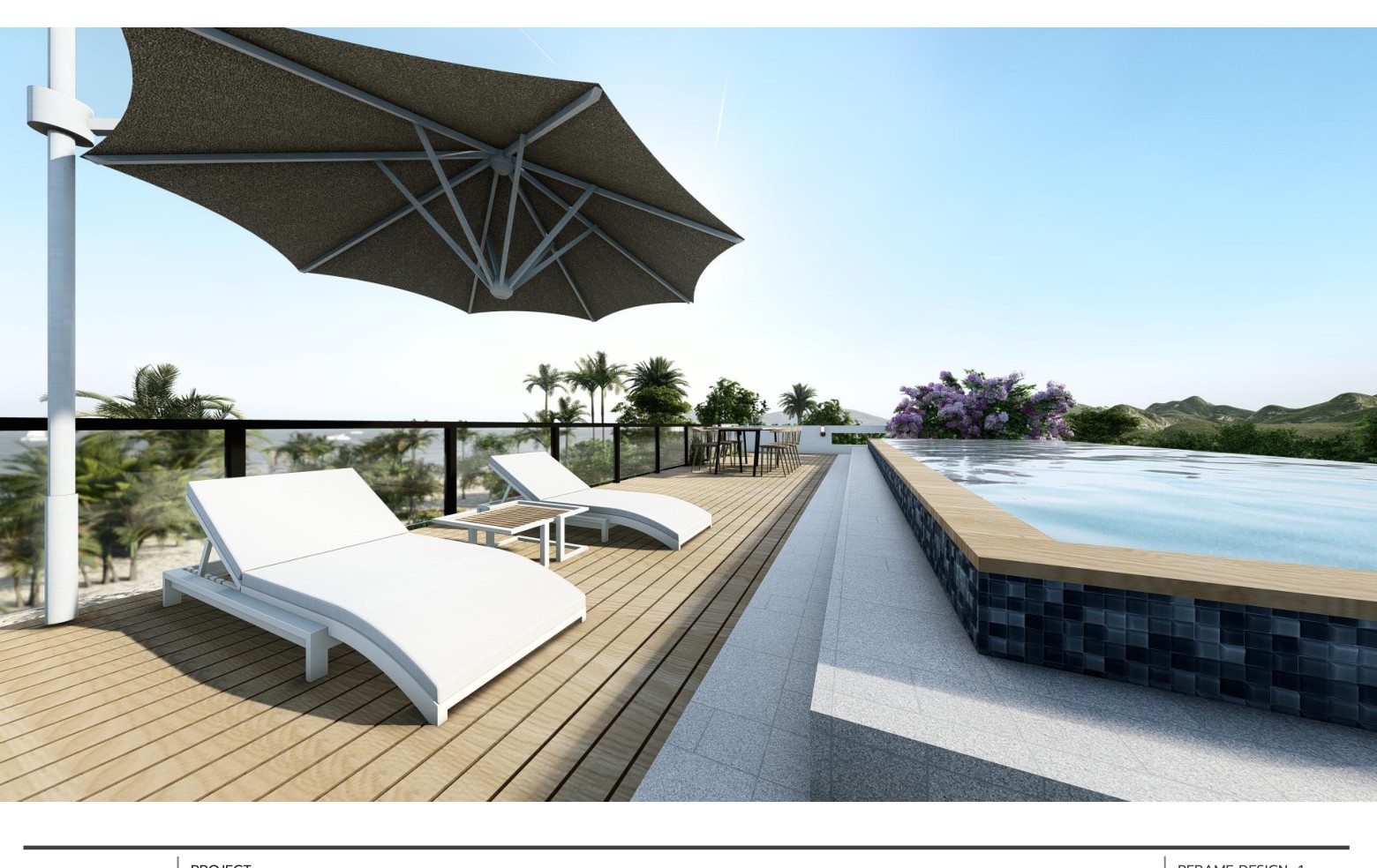 Rooftop terrace with sun loungers